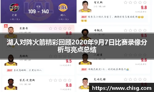 湖人对阵火箭精彩回顾2020年9月7日比赛录像分析与亮点总结